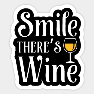 Smile There's Wine Sticker